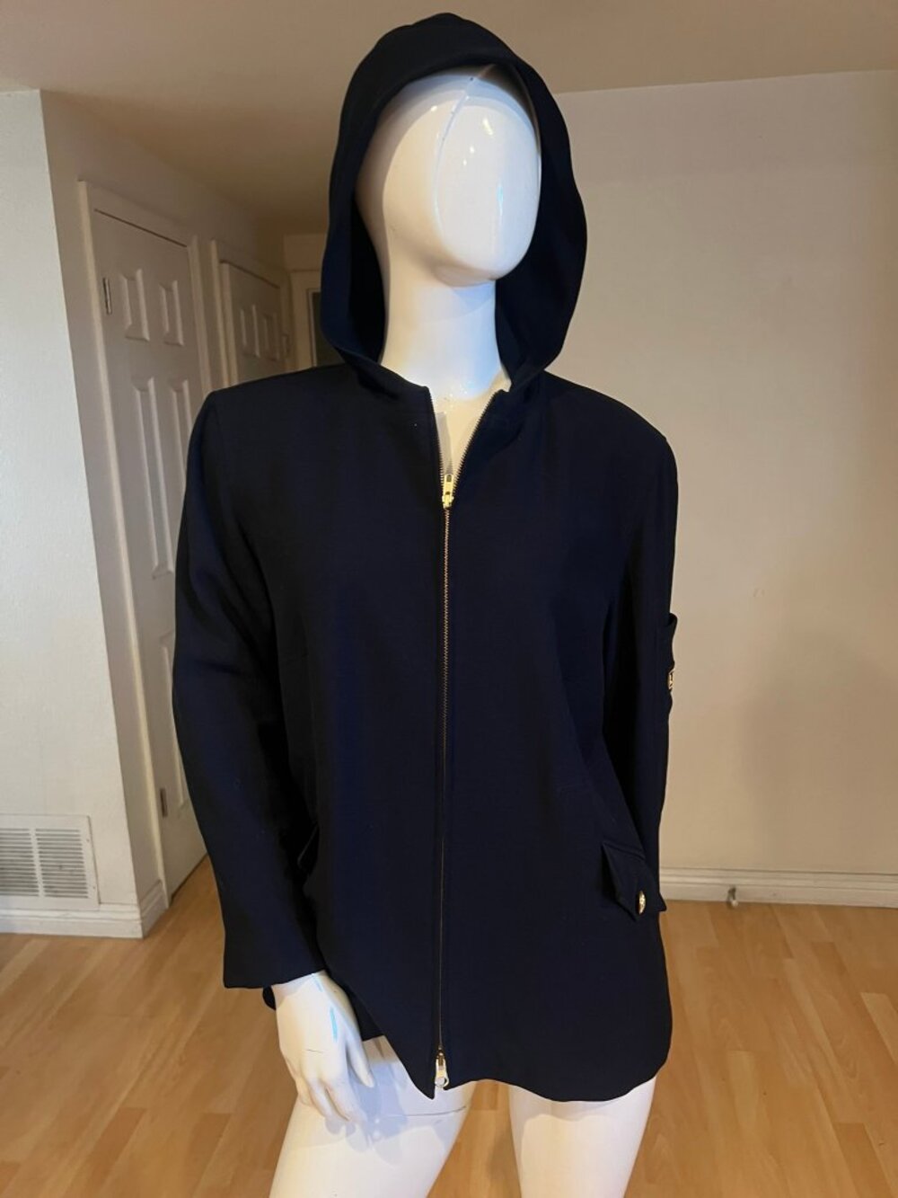 90'S VINTAGE LAUREN BY RALPH LAUREN ZIP UP HOODIE LIGHT JACKET SIZE L/XL USA